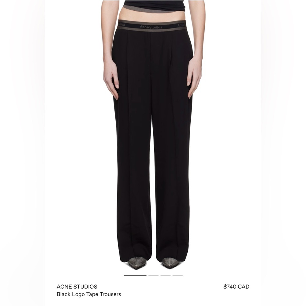 SOLD Acne Studios Black Logo Tape Trousers
